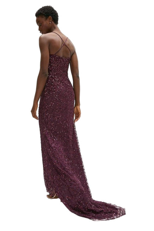 Jacques Vert Berry All Over Sequin Maxi Dress ACC95320
