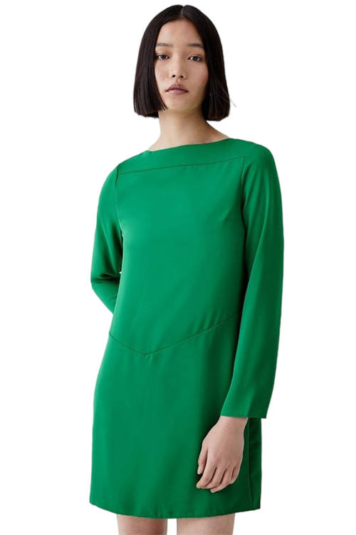 Jacques Vert Bright Green Seam Detail Crepe Shift Dress BCC01002