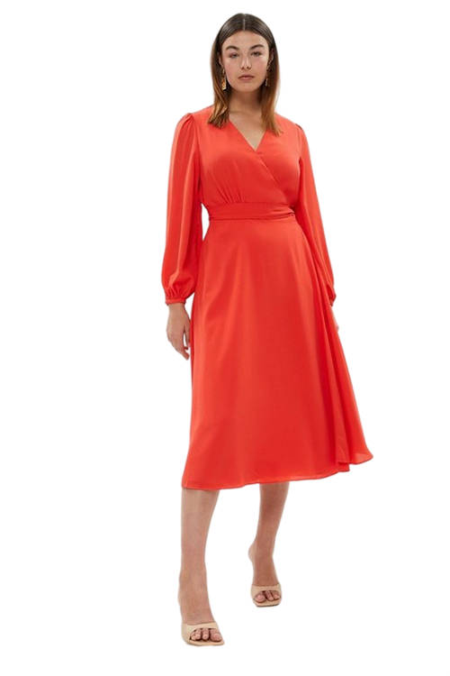 Jacques Vert Coral Plus Size Maxi Wrap Dress ACC02784