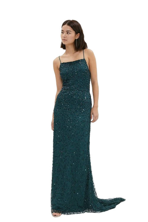 Jacques Vert Forest Petite All Over Sequin Maxi Dress BCC03873