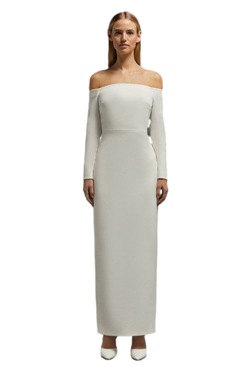 Jacques Vert Ivory Bardot Maxi Long Sleeve Dress ACC02925