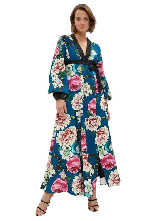 Jacques Vert Multi Alexandra Gallagher Maxi Dress With Plunge Neck BCC03086