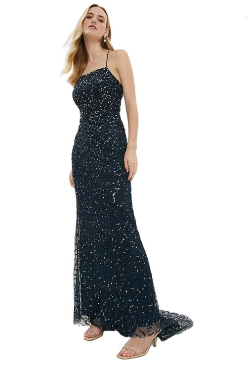 Jacques Vert Navy All Over Sequin Maxi Dress ACC95320