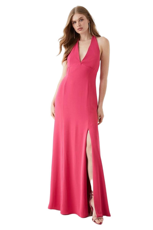 Jacques Vert Pink Halterneck Maxi Dress BCC05518