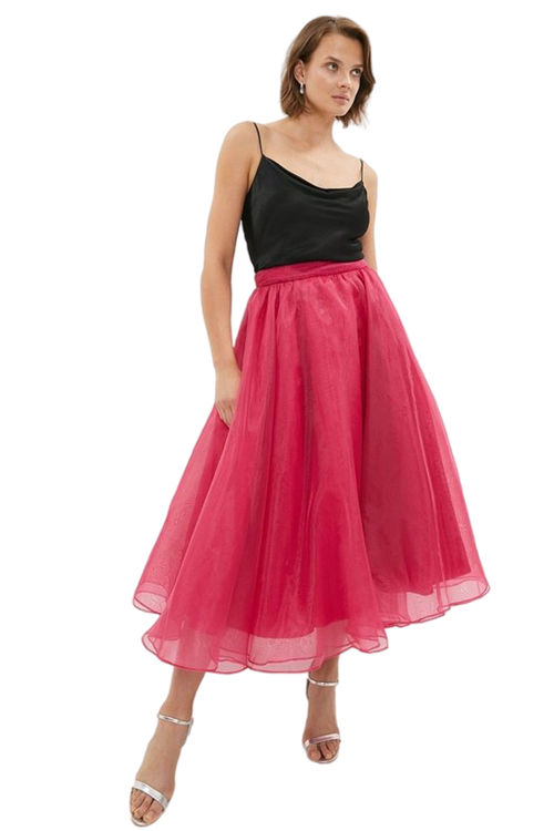 Jacques Vert Pink Organza Maxi Skirt BCC03447