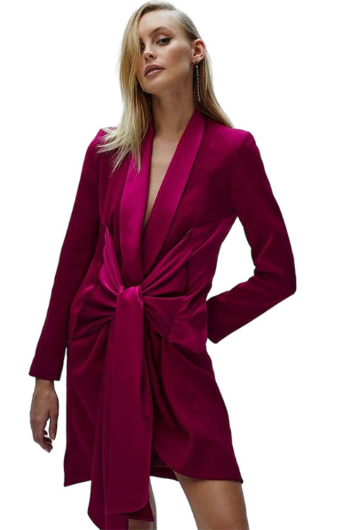 Jacques Vert Pink Premium Tie Front Blazer Dress BCC02868