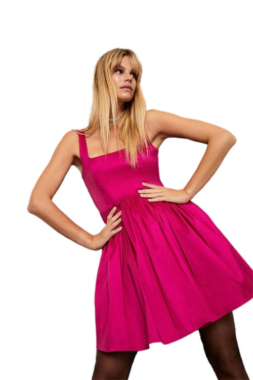 Jacques Vert Pink Seam Detail Bodice Full Skirt Mini Dress ACC02753