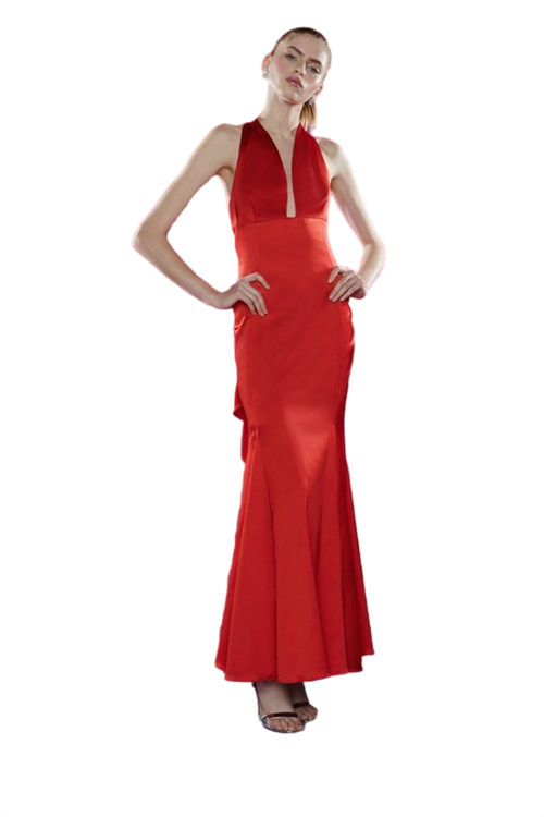 Jacques Vert Red Bow Back Maxi Dress BCC00046
