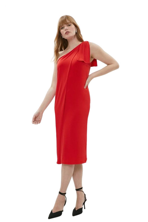Jacques Vert Red Shoulder Detail Pencil Dress BCC01315